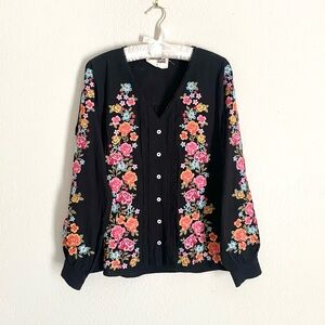 Savanna Jane Floral Embroidered Long Sleeve Top